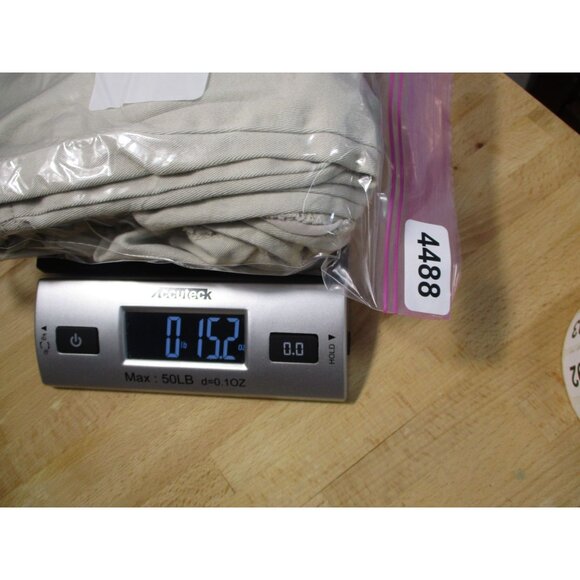 Denim & Co. Womens Capri Pants With Lattice Hem 1X Beige Cotton - Picture 11 of 11